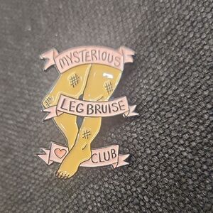 Mysterious Leg Bruise Club Brooch - Pink and Yellow
